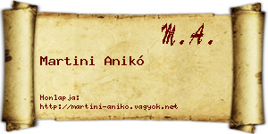 Martini Anikó névjegykártya